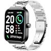 Blueshaweu Cinturino da 19 mm, compatibile con smartwatch IDW15 da 1,8, classico, in acciaio inox, per smartwatch Fitpolo IDW15/Parsonver IDW15/aeac IDW15, argento