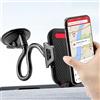 LEEMASING Supporto per parabrezza auto a 360 gradi a collo di cigno lungo braccio forte aspirazione compatibile con iPhone 12 11 Pro XS Max SE 8 Samsung S21 S20
