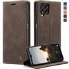 WenBaby CaseMe Cover per Samsung Galaxy M33 5G, Magnetica Cover a Libro con Slot per Schede, Custodia in PU Pelle Portafoglio per Galaxy M33 5G, Marrone Scuro