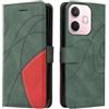 XINNI Cover Protettiva per Oppo A5 PRO 5G Case, retrò Cellulare Custodia Libro Antiurto in Flip Pelle PU/TPU, Portafoglio Flip Magnetica, Verde