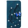VQWQ Custodia per Oppo Find X2 Neo, Cover a Portafoglio in Pelle PU Slot per Schede Libro Farfalla Rilievo Supporto Cavalletto Flip Case Wallet Cordino Chiusura Magnetica per Maschio Donna -[CY]-Blue