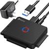 Reagle USB 3.2 SATA IDE Adapter für 2,5/3,5 Zoll HDD SSD, Festplattenadapter bis 16TB, 5Gbps, Plug & Play, Hot-Swapping, LED, Ein/Aus-Schalter, 12V 3A Netzteil