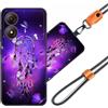 JEZSTHAI Cover Compatibile con ZTE Blade A34 Custodia in Silicone TPU Morbido con Cordino/Laccio Tracolla Cellulare,Antiurto AntiGraffio Protettiva Bumper Case con Disegno Motivi,Cover*A01