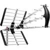 ANFEL 16db Antenna TV tripla Digitale Terrestre UHF 21-48 esterno, con filtro 5G LTE, per Ricezione il segnale Digitale Terrestre DVB-T/T2, Frequenze 470-694Mhz, Lunghezza 78cm, Nero