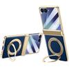 TECSHINE Custodia per Samsung Galaxy Z Flip7, Custodia per Cellulare, Cover per Telefono in Pelle per Samsung Z Flip 7, Supporto Rotativo Magnetico