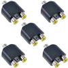Oiyagai 5 Pezzi Adattatore Y Splitter RCA 3.5mm 1 Femmina a 2 Femmina per Audio Video AV TV