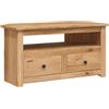 vidaXL Pino Massello Mobile Porta TV Angolare Panama Range Rustico con Cassetti e Ripiano Aperto Consolle Multimediale Armadietto Basso Naturale