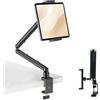 SH-RuiDu Supporto Tablet da Scrivania e Letto, Reggi Telefono da Letto | Porta iPad in Alluminio con Braccio Regolabile 360° e Morsetto, Stand per Tablet 4,9-11 Pollici, Kindle, e-Reader