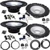 EvoTuning Kit 8 Casse Altoparlanti per Fiat Panda II 169 dal 2003 al 2012 Anteriori e Posteriori compatibile con Alpine SXE-1750S Set 4 Woofer 4 Tweeter+Griglie 4 Anelli+Cavi Adattatori