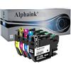alphaink 4 cartucce compatibili con Brother LC-421 LC-421XL per stampanti Brother DCP-J1050DW J1140DW J1800DW MFC-J1010DW (Nero, Ciano, Magenta, Giallo)