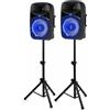 Vonyx VPS152A Set di Altoparlanti Attivi 800 W 12 (30 cm) Porta USB/SD MP3 BT