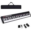 RELAX4LIFE Pianoforte Digitale Portatile con 88/61 Tasti Illuminati, Custodia, Leggio, Modalità di Insegnamento,MP3/USB/MIDI/Bluetooth (88 TASTI, MODELLO 5-NERO)