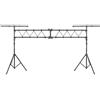Showlite LTS-100 Sistema Traverse (2x Supporti T-Bar 2x Traverse Orizzontali, Regolabile in Altezza da 1,50m a 3,00m, Portata fino a 75kg) nero