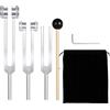 iFutniew Set di diapason (128 Hz, 256 Hz, 512 Hz), diapason con martello riflesso, per chakra, guarigione, terapia del suono, riparazione