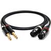 enoaudio Mogami 2534 Quad Cavo Coppia (L,R) professionale bilanciato | Neutrik Gold 6,3 mm TRS - XLR femmina | HiFi - 3,0 m