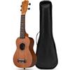 KOMFOTTEU Ukulele da 21 pollici in legno di mogano, set ukulele con tracolla regolabile, set chitarra con plettro e corde in nylon, borsa da trasporto, strumenti musicali per adulti e bambini