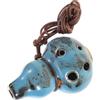 FUTUREORYY Ocarina Strumento Musicale in Ceramica, 6 Fori, Tono Alto C, Design a Zucca, Portatile, con Cordino in Cera, per Attività All'aperto