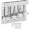 CDQL Ponte per Basso a 4 Corde, Ponte per Basso Elettrico Stile Vintage con Chiave Esagonale per Basso Elettrico Jazz Bass o Precision Bass Cromato, 2 Colori tra Cui Scegliere (Argento)