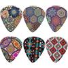 Jeiento Plettri per Chitarra Boho Mandala - Assortiti, Medi, Confezione da 6 - Sensazione Naturale, Tono Caldo per Chitarra Acustica, Elettrica, Basso
