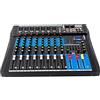 XUEMANSHOP Mixer audio, console di missaggio stereo Bluetooth a 8 canali con Aux, Xlr, USb, interfaccia audio Bluetooth, mixer di registrazione, live streaming