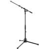 K&M 259 Base di microfono, media altezza, per batteria, 3/8 in acciaio nero, braccio girevole, estensione fino a 74,5 cm - 42,5-64,5 cm di altezza