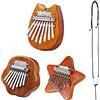 WUERKIYA Thumb Piano in legno massiccio 8 tasti 3 Pezzi Mini Pianoforte a Pollice Portatile in Legno Massello Strumento a Pollice in Legno per Principianti Bambini e Adulti con Catena