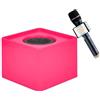 qiqule Microfono personalizzato Logo Live Equipment Box Cube Triangle Interview Box Karaoke mic Bandiere (rosa)