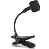 Pronomic IM-10 Microfono per Fiati (Microfono a condensatore clip, per strumenti a fiato, collo d'oca, incl. adattatore phantom power e protezione antivento)
