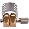 Btuty Legatura per sax soprano regolabile a doppia vite con clip in ottone | Legatura regolabile per sassofono soprano con supporto sicuro per canna, design liscio e facile regolazione a doppia vite.