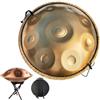 ORANGES Handpan Durevole Adulti Handpan Drum Strumento In Re Minore Premium Steel Hand Pan Drum 9 Note/10 Note/12 NoteSuperficie In Ottone Per Meditazione Regalo (Color : Gold-432Hz, Size : 9 notes)