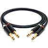 enoaudio Mogami 2534 Quad Cavo Coppia (L,R) professionale | Neutrik Gold 6,3mm TS | HiFi - 3,0 m