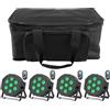 DELIBANG 4 Pezzi Faro a Par LED RGBW con LED Par Bag, 7 LED Luce da Palcoscenico DMX512 con Telecomando e Attivazione del Suono, Luce da Discoteca Per Disco DJ Festa Bar Halloween Natale