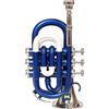 ONLIEST OVERSEAS Tromba tascabile in Sib con bocchino e custodia per il trasporto, colore blu e argento
