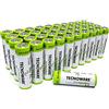 Tecnoware Power Systems - 40 pile alcaline AA 1,5 Volt, Energia Duratura per Giocattoli e Telecomandi, Chiusura Sicura in Nylon, Packaging Riciclabile, batterie AA