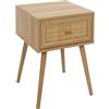 HOME DECO FACTORY Comodino Bali 1 Cassetto Design Tropicale Sabbia | Legno, comodino Bali, 1 cassetto, design tropicale, camera, elegante e pratico, robusto, sabbia