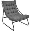 HOME DECO FACTORY, HDO0375, Poltrona da Esterno ergonomica Antracite, Design Moderno ed Elegante, Comfort ottimale, di Facile Manutenzione, Versatile per Uso Interno ed Esterno, 68x855x88 cm
