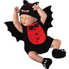 Generico Costume Halloween Neonato 3-6 Mesi Costume Da Pipistrello Neonato Tutina Vestito Vampiro Neonata Unisex Nera Costumi Scheletro Bimbo Pagliacetto Outfit Carnevale Halloween Travestimento Cosplay Feste
