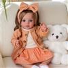 BABESIDE Bambola Neonato Realistica 50 cm Bambina con Capelli Castani, Corpo Morbido in Tessuto Lavorato a Mano, Abbigliamento e Accessori Inclusi, Giocattolo Regalo per Bambini dai 3 Anni