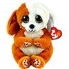 Ty - Peluche - Beanie Bellies - Cane - Ruggles -Marrone e bianco - Cagnolino con occhioni dorati glitter - I peluche morbidi e coccolosi - 20 Cm - 40699, 2009302
