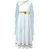 CHICTRY Costume Dea Greca Atena Bambina Toga Romana Vestito da Principessa con Tulle Maxi Vestito Lungo Cosplay Travestimenti Costume Halloween Carnevale