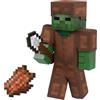 Mattel Minecraft - Zombi Livello Diamante, action figure alta 14 cm con design pixelato e 4 accessori inclusi, personaggio dal videogioco da collezione, giocattolo per bambini, 6+ anni, HTM05