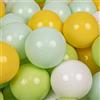 KiddyMoon 50 Palline/7Cm Palline Morbide Colorate Per Piscina Bambini Fatto In EU, Bianco/Menta/Verde Chiaro/Giallo