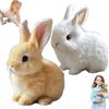 WANWEN Coniglio Realistico, Coniglio Peluche Realistico Interattivo, Coniglietto Giocattolo Realistico, Coniglietto Ripieno Carino di Pasqua che Cammina Saltando Orecchie Scodinzolanti (2pcs*c)