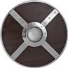 Battle-Merchant Scudo rotondo in legno con borchie in acciaio inox con motivo, scudo vichingo Medioevo