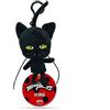 Miraculous Coccinella - Kwami Lifesize Plagg, peluche a forma di gatto da 12,7 cm, giocattolo con clip per bambini, super morbido, da collezione, con occhi glitterati e portachiavi per zaino