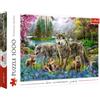 Trefl, Puzzle, Famiglia di lupi, 1000 Elementi, lupi su uno sfondo di foresta, pacchetto, piante, paesaggio forestale, puzzle fai da te, intrattenimento creativo, regalo, divertimento, puzzle