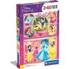 Clementoni - 07133 - Supercolor Puzzle - Disney Princess - 2X60 Pezzi (Include 2 Puzzle Da 60 Pezzi) - Puzzle Bambini 5 Anni, Puzzle Cartoni Animati - Made In Italy