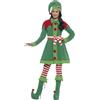 SMIFFYS Costume Miss Elfo, Verde, Abito, cappello, copristivali, collant e cintura