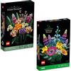 BRICK Flip Lego - Set di 2 fiori 10280 e bouquet di fiori selvatici, idea regalo unica, piante artificiali, divertimento per adulti, collezione botanica, icone