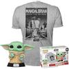 Funko Pop! & Tee: Mando - Grogu With Cookie (The Child, Baby Yoda) With Cookie - Large - (L) - Star Wars The Mandalorian - T-Shirt, Maglietta - Vestiti con Figura in Vinile da Collezione Uomini